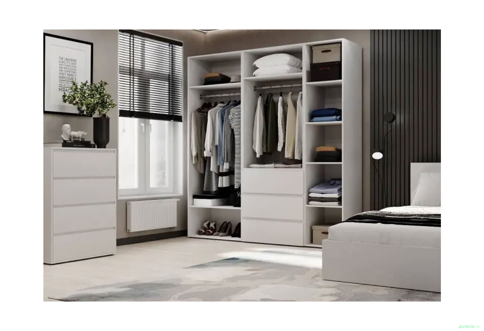 Изображение 3 - Шкаф Art In Head Light / Лайт 5-дверный с 3 ящиками 200 см, белый бриллиант