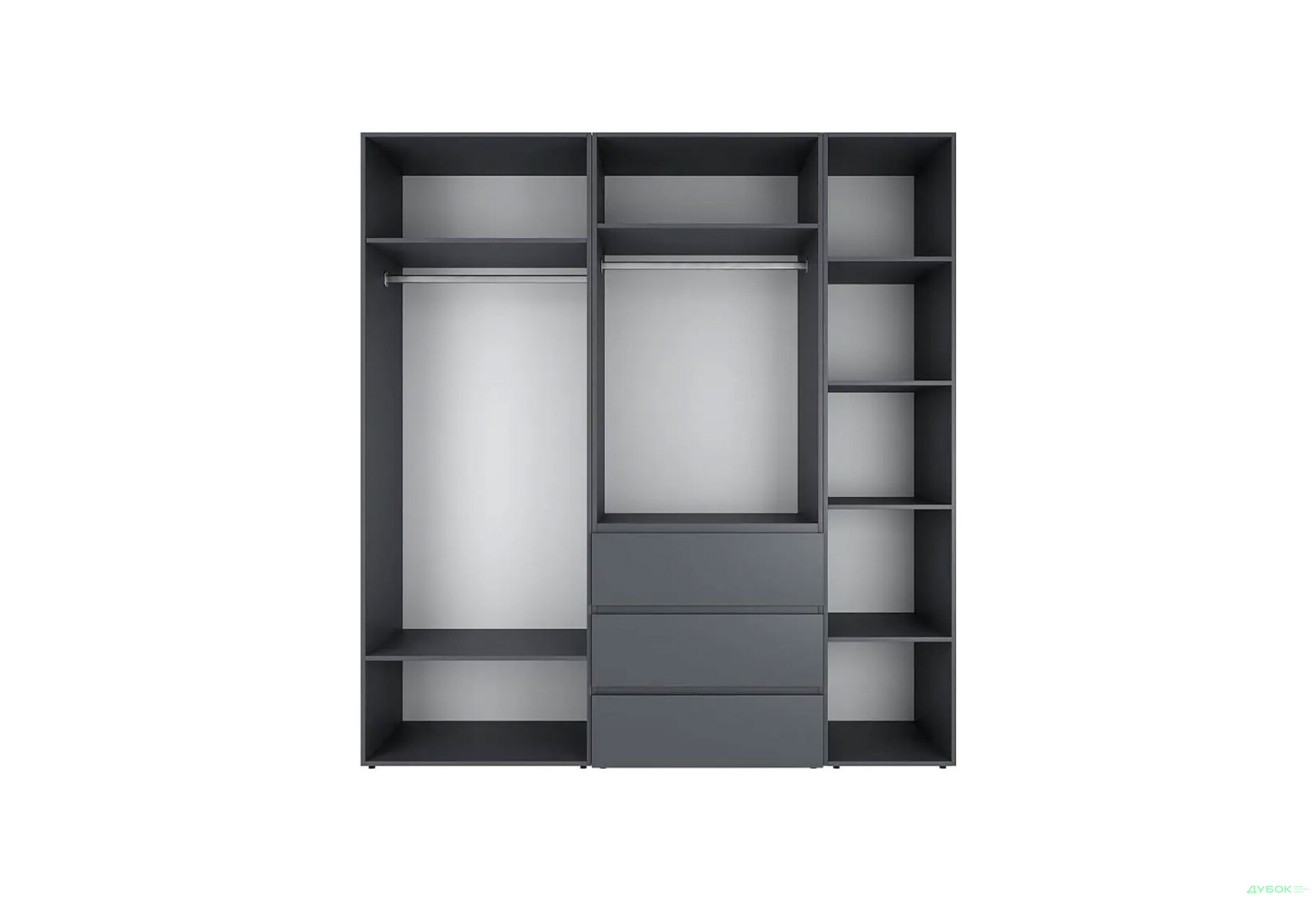 Изображение 5 - Шкаф Art In Head Light / Лайт 5-дверный с 3 ящиками 200 см, графит