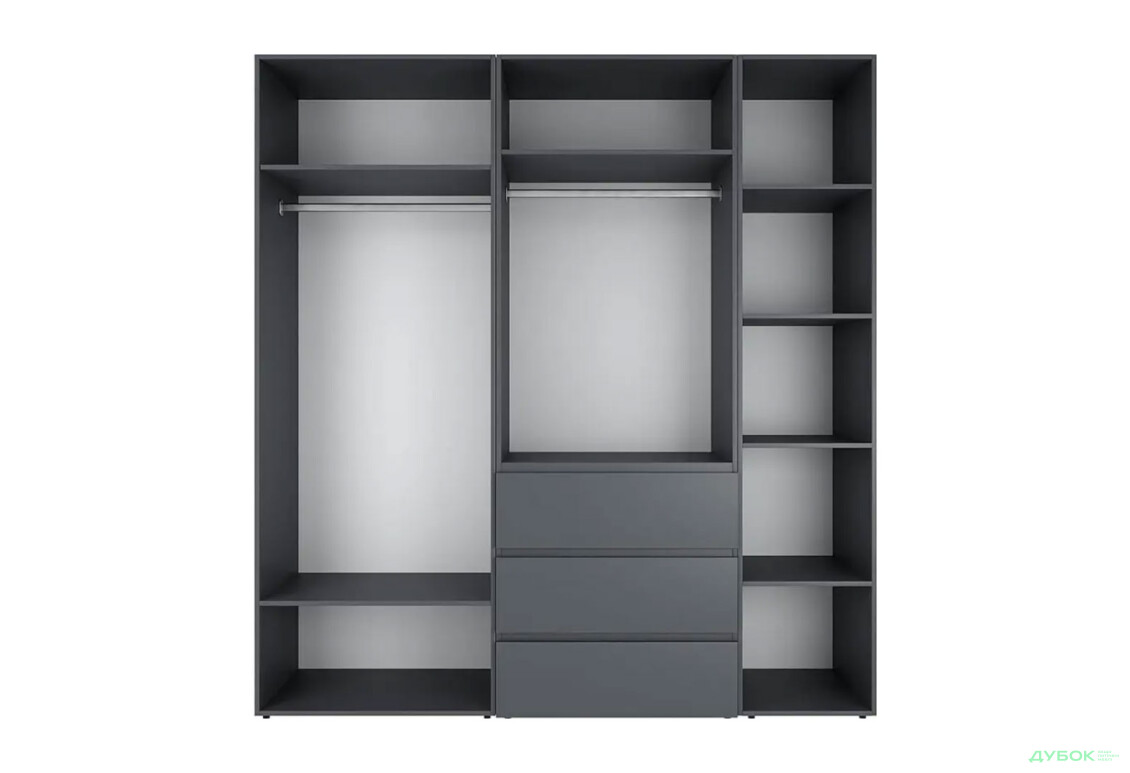 Изображение 5 - Шкаф Art In Head Light / Лайт 5-дверный с 3 ящиками 200 см, графит