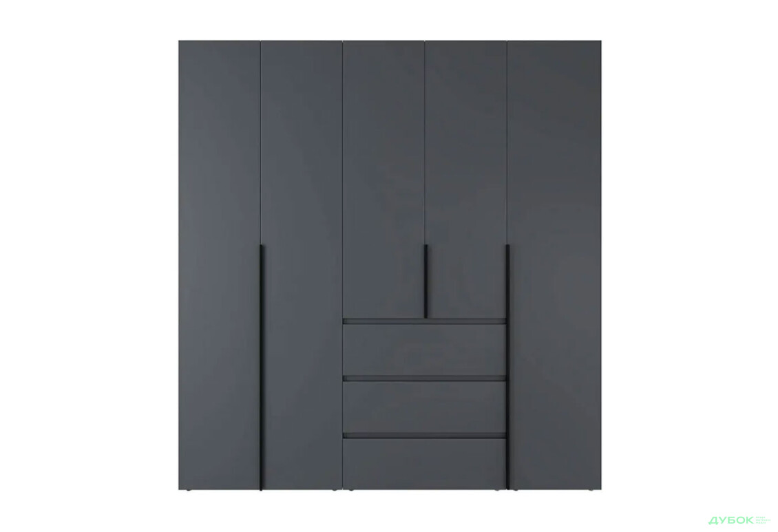 Изображение 4 - Шкаф Art In Head Light / Лайт 5-дверный с 3 ящиками 200 см, графит