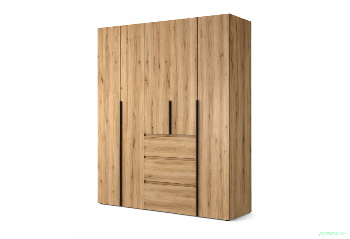 Шкаф Art In Head Light / Лайт 5-дверный с 3 ящиками 200 см, дуб эвок