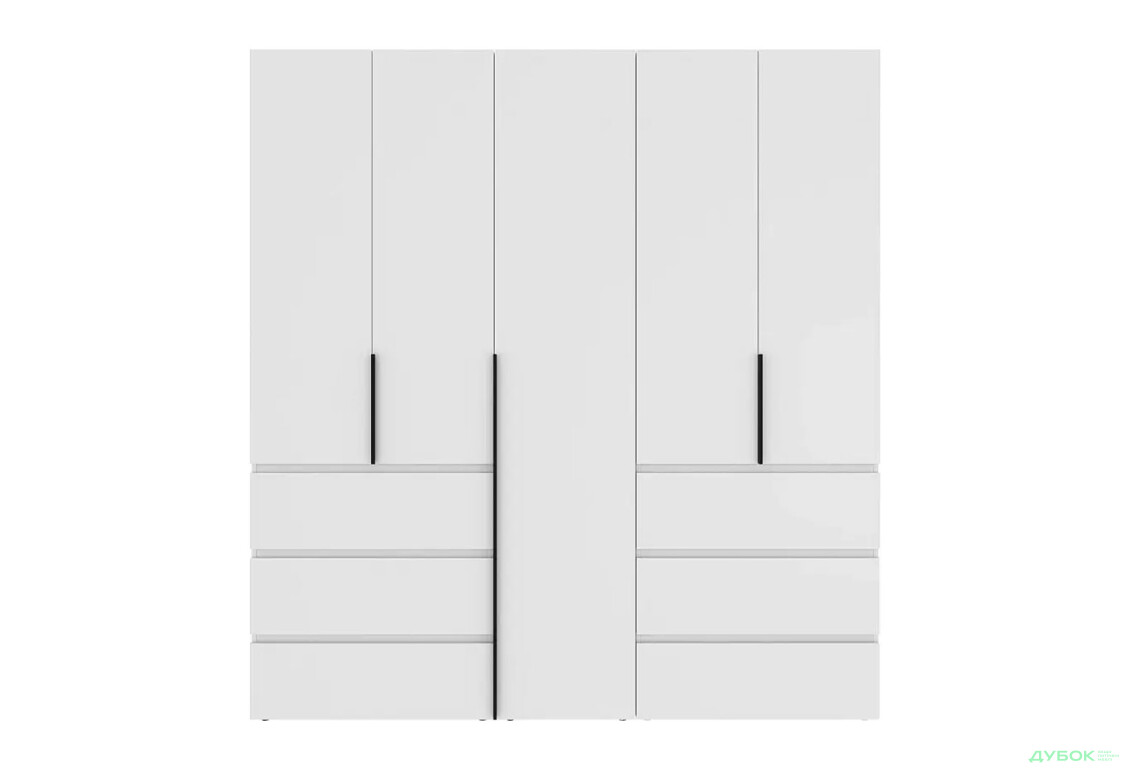 Изображение 4 - Шкаф Art In Head Light / Лайт 5-дверный с 6 ящиками 200 см, белый бриллиант