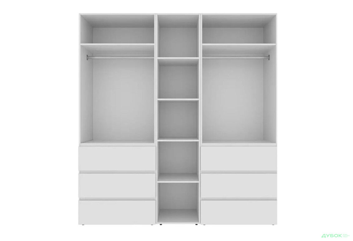 Изображение 5 - Шкаф Art In Head Light / Лайт 5-дверный с 6 ящиками 200 см, белый бриллиант