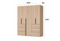 Изображение 6 - Шкаф Art In Head Light / Лайт 5-дверный с 6 ящиками 200 см, дуб сонома