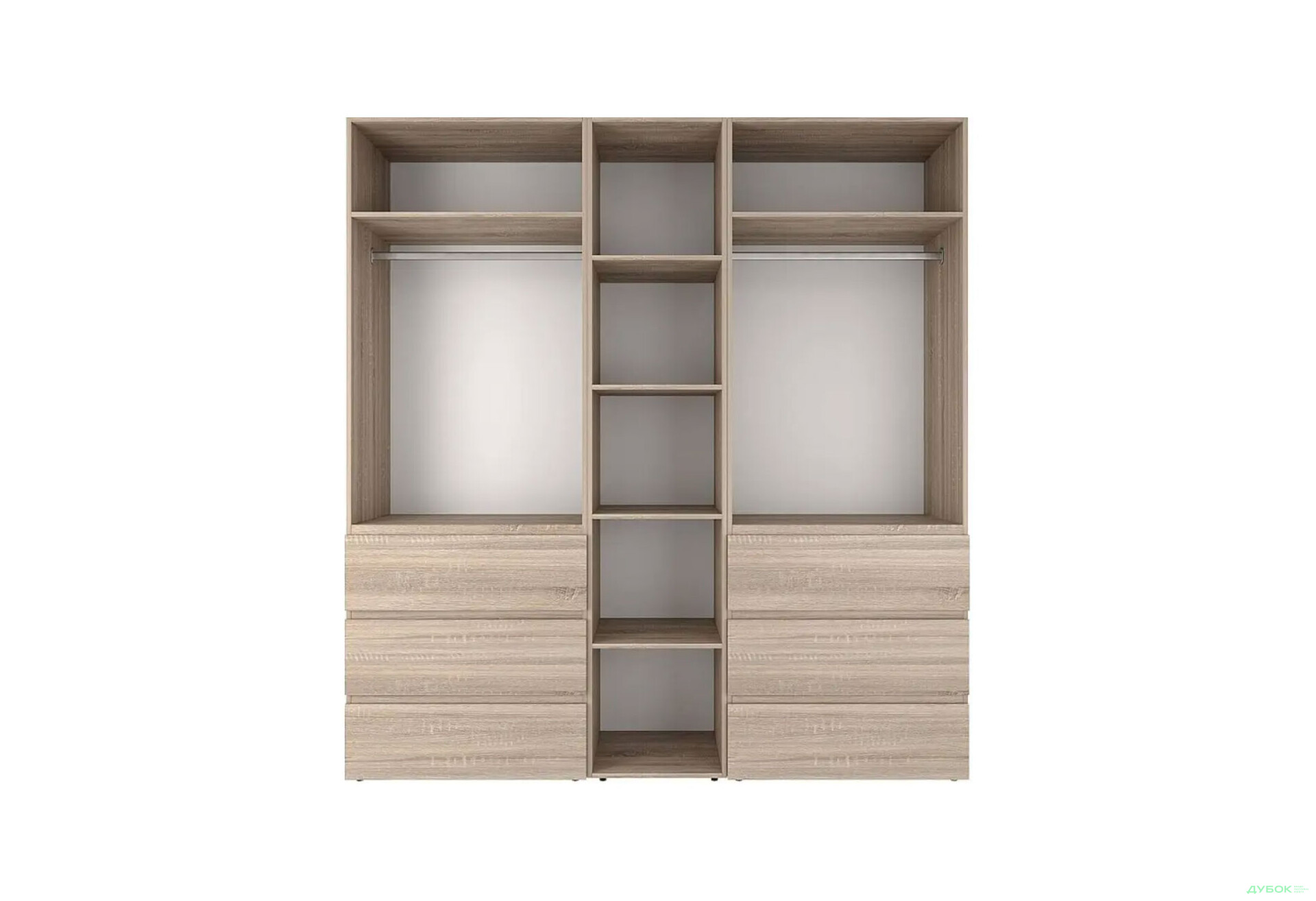 Изображение 4 - Шкаф Art In Head Light / Лайт 5-дверный с 6 ящиками 200 см, дуб сонома