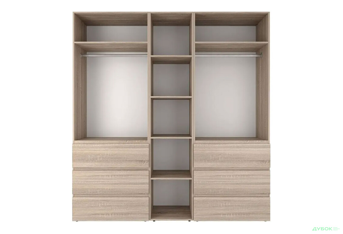 Изображение 4 - Шкаф Art In Head Light / Лайт 5-дверный с 6 ящиками 200 см, дуб сонома