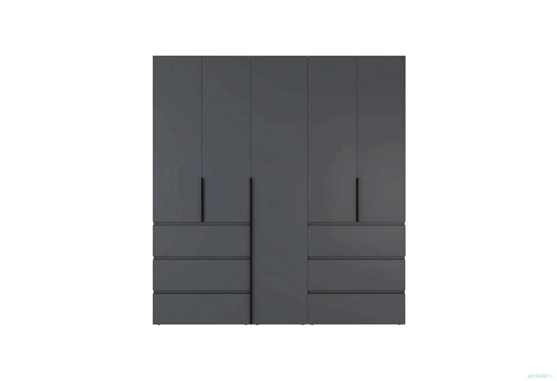 Изображение 4 - Шкаф Art In Head Light / Лайт 5-дверный с 6 ящиками 200 см, графит