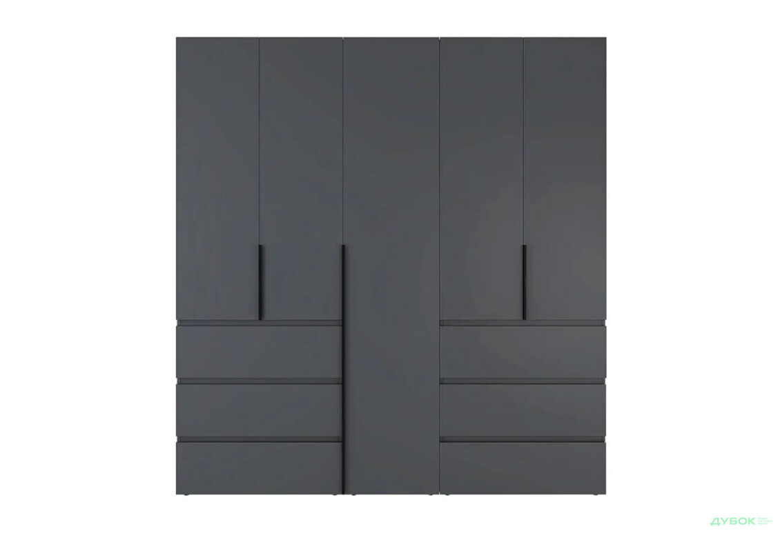 Изображение 4 - Шкаф Art In Head Light / Лайт 5-дверный с 6 ящиками 200 см, графит