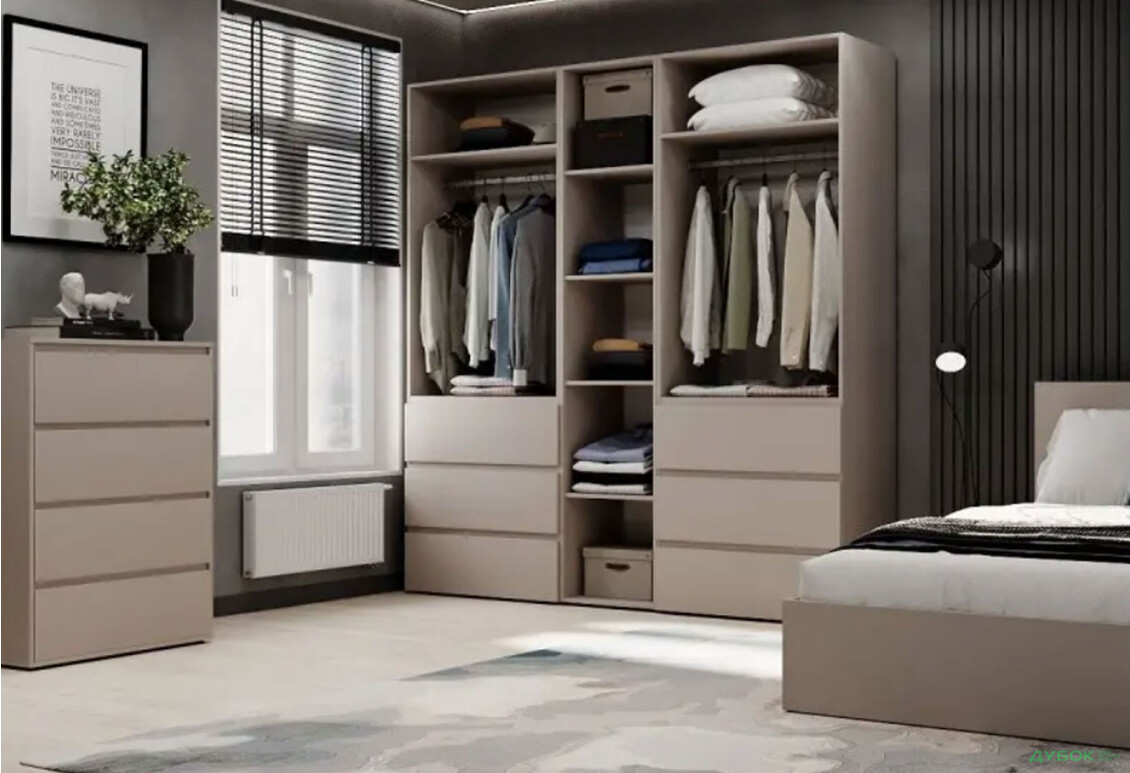 Изображение 3 - Шкаф Art In Head Light / Лайт 5-дверный с 6 ящиками 200 см, кашемир