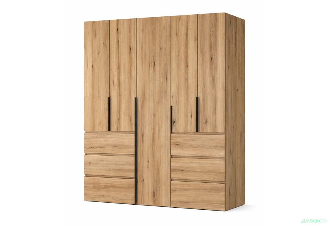 Шкаф Art In Head Light / Лайт 5-дверный с 6 ящиками 200 см, дуб эвок