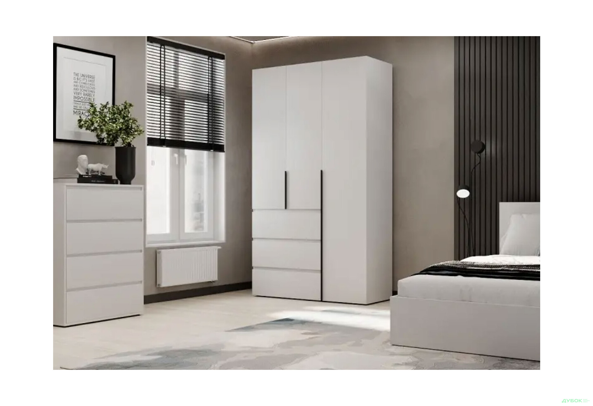 Изображение 2 - Шкаф Art In Head Light / Лайт 3-дверный с 3 ящиками 120 см, белый бриллиант