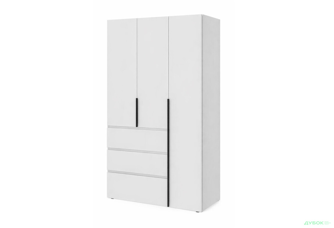 Шкаф Art In Head Light / Лайт 3-дверный с 3 ящиками 120 см, белый бриллиант