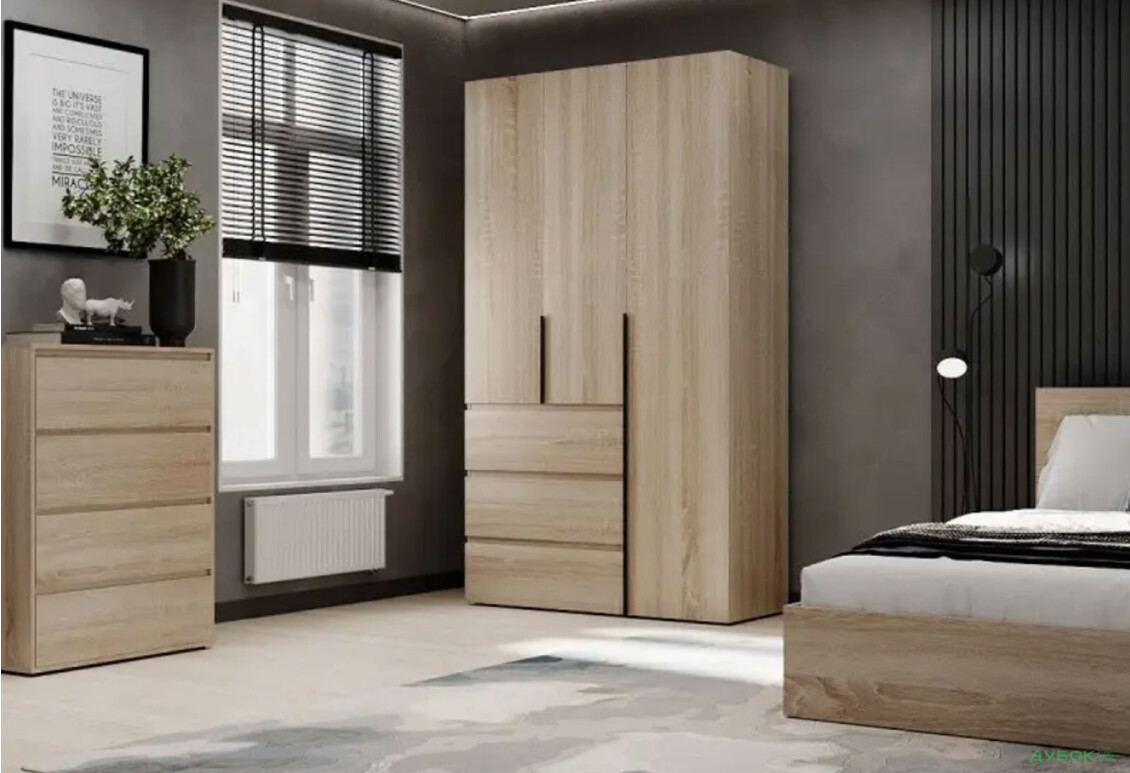 Изображение 2 - Шкаф Art In Head Light / Лайт 3-дверный с 3 ящиками 120 см, дуб сонома