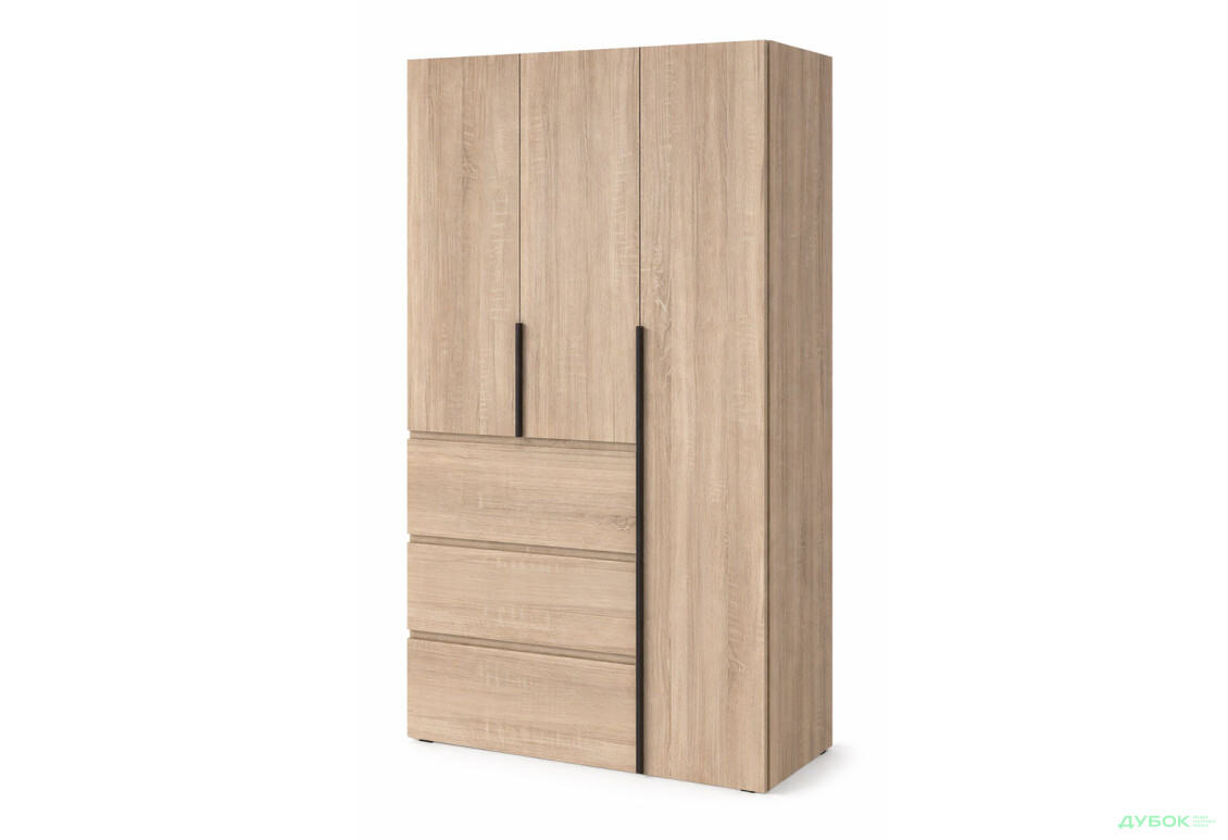 Шкаф Art In Head Light / Лайт 3-дверный с 3 ящиками 120 см, дуб сонома