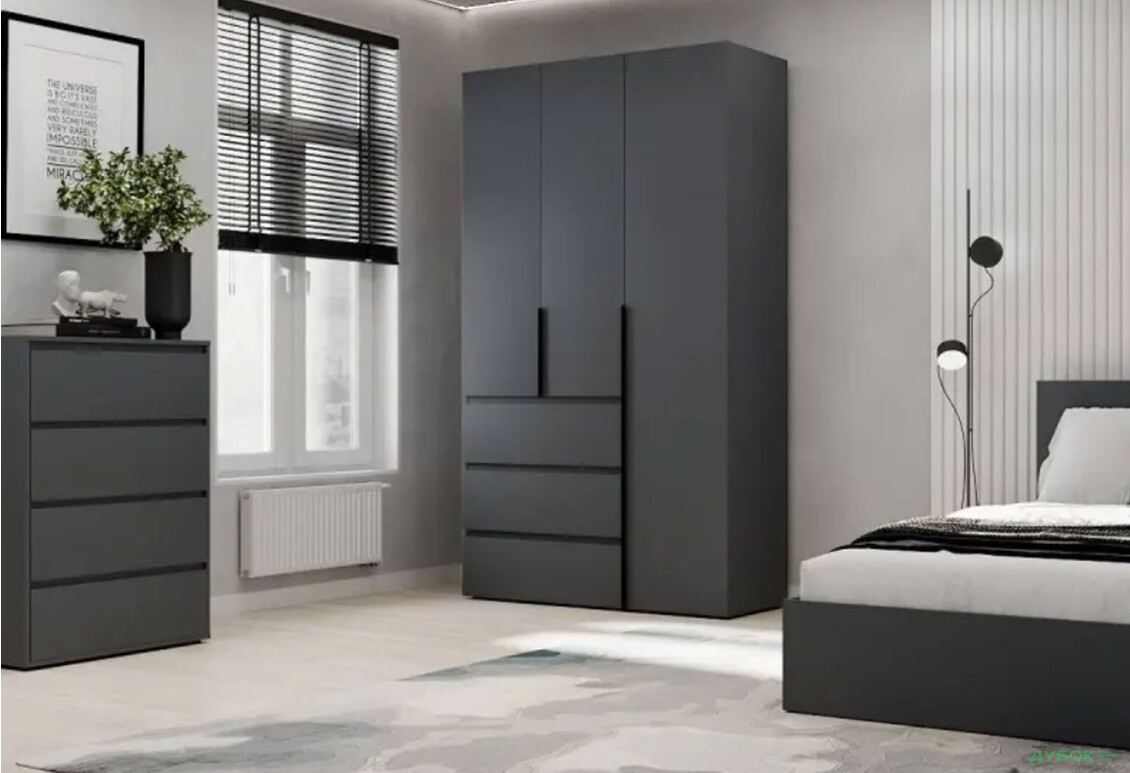 Изображение 2 - Шкаф Art In Head Light / Лайт 3-дверный с 3 ящиками 120 см, графит