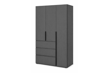 Шкаф Art In Head Light / Лайт 3-дверный с 3 ящиками 120 см, графит