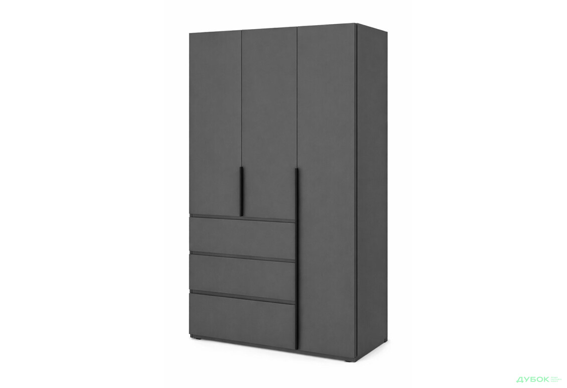 Шкаф Art In Head Light / Лайт 3-дверный с 3 ящиками 120 см, графит
