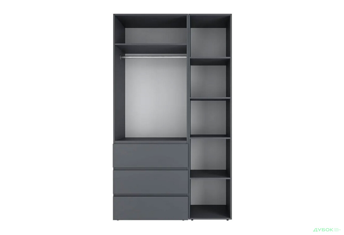 Изображение 5 - Шкаф Art In Head Light / Лайт 3-дверный с 3 ящиками 120 см, графит