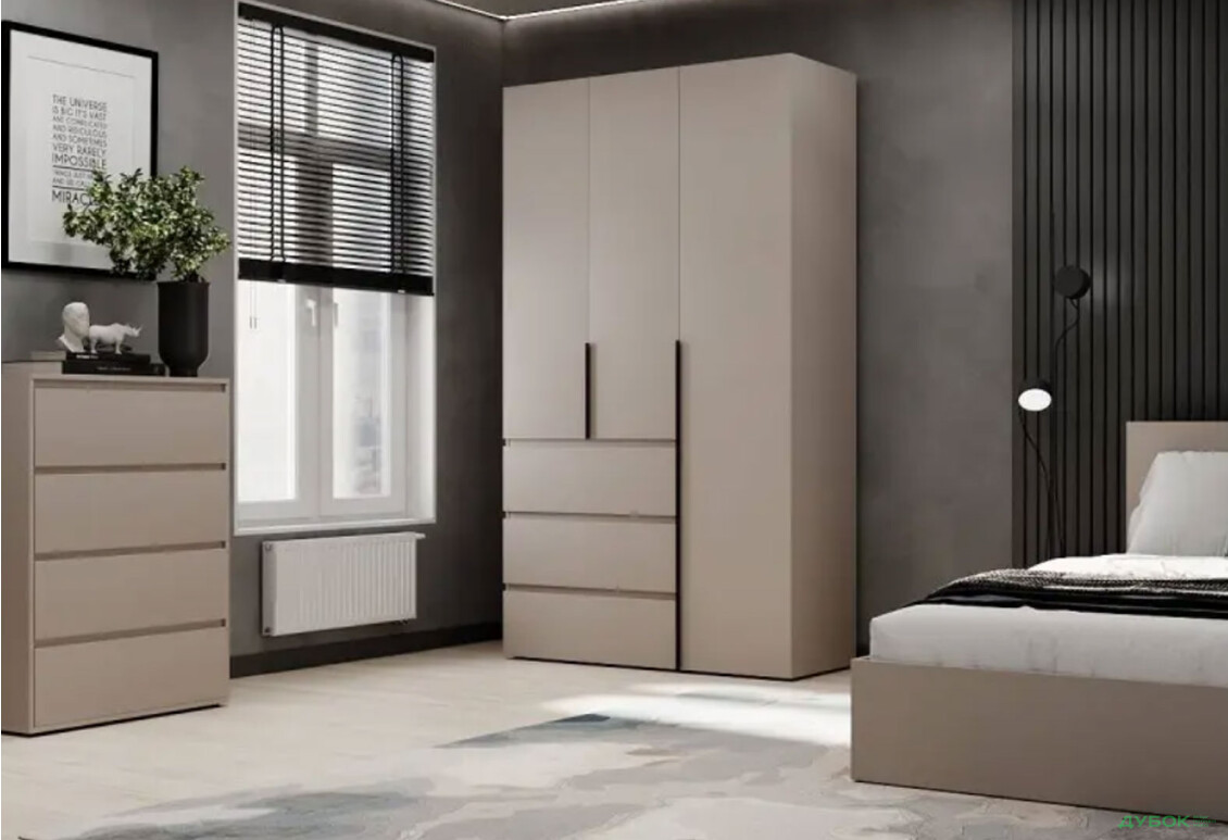 Изображение 2 - Шкаф Art In Head Light / Лайт 3-дверный с 3 ящиками 120 см, кашемир