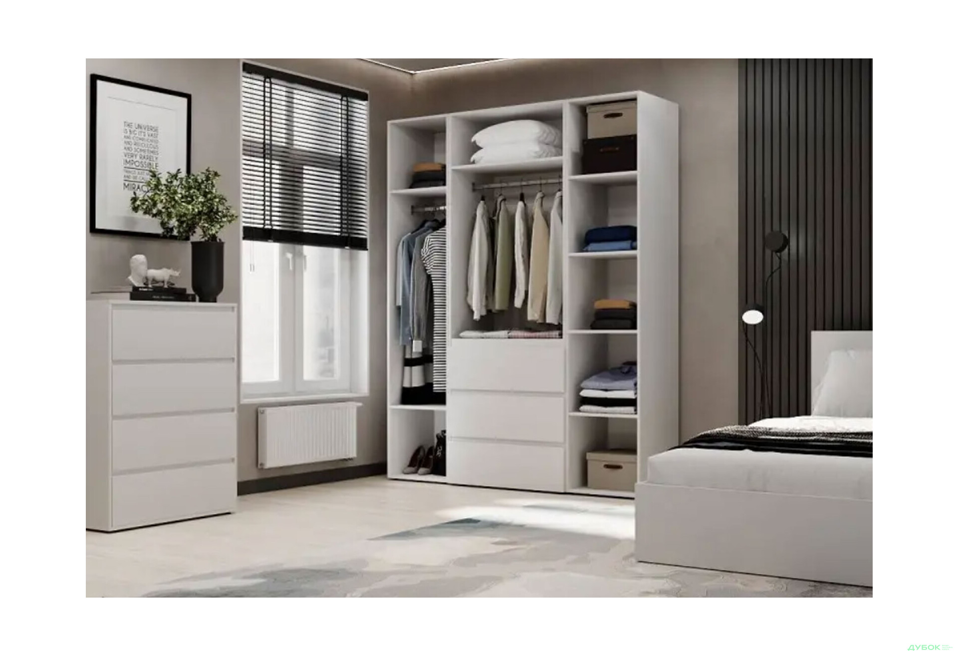 Изображение 3 - Шкаф Art In Head Light / Лайт 4-дверный с 3 ящиками 160 см, белый бриллиант