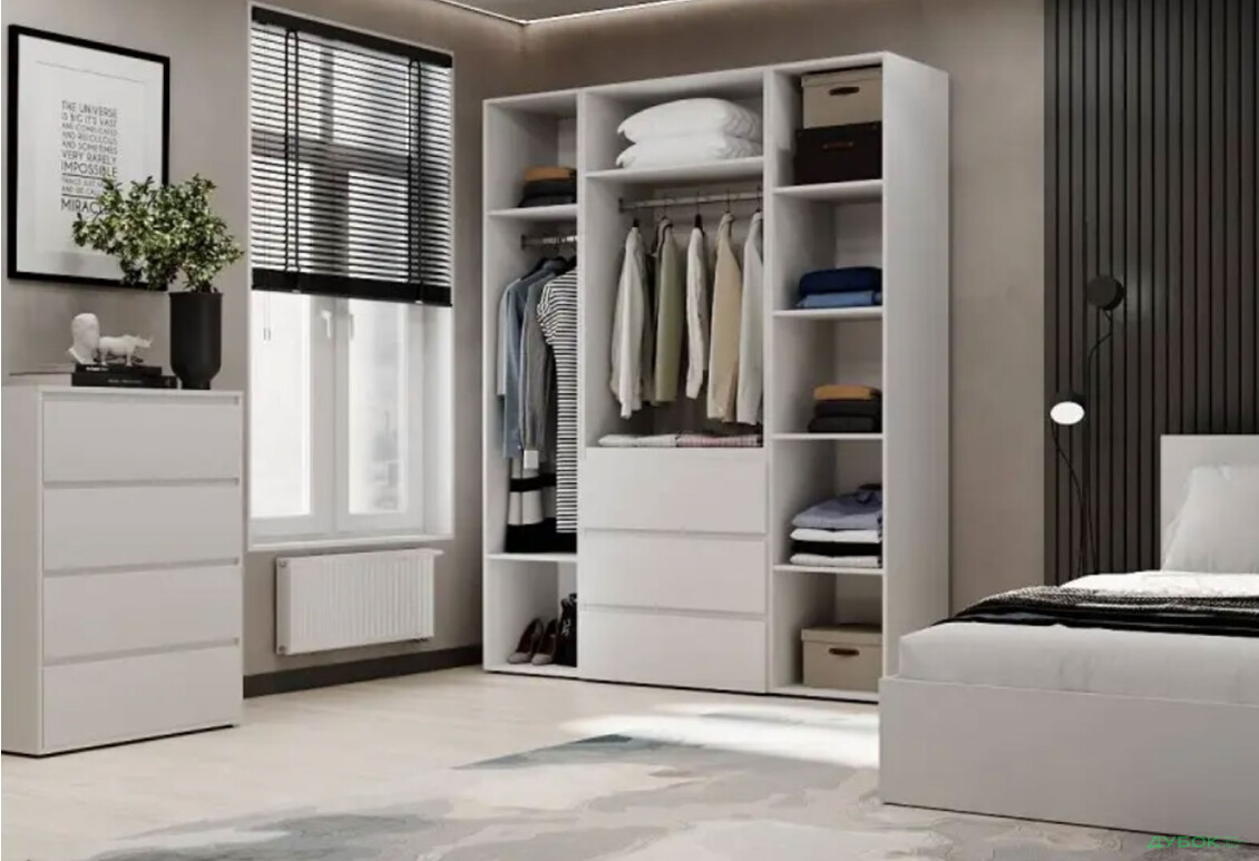 Изображение 3 - Шкаф Art In Head Light / Лайт 4-дверный с 3 ящиками 160 см, белый бриллиант