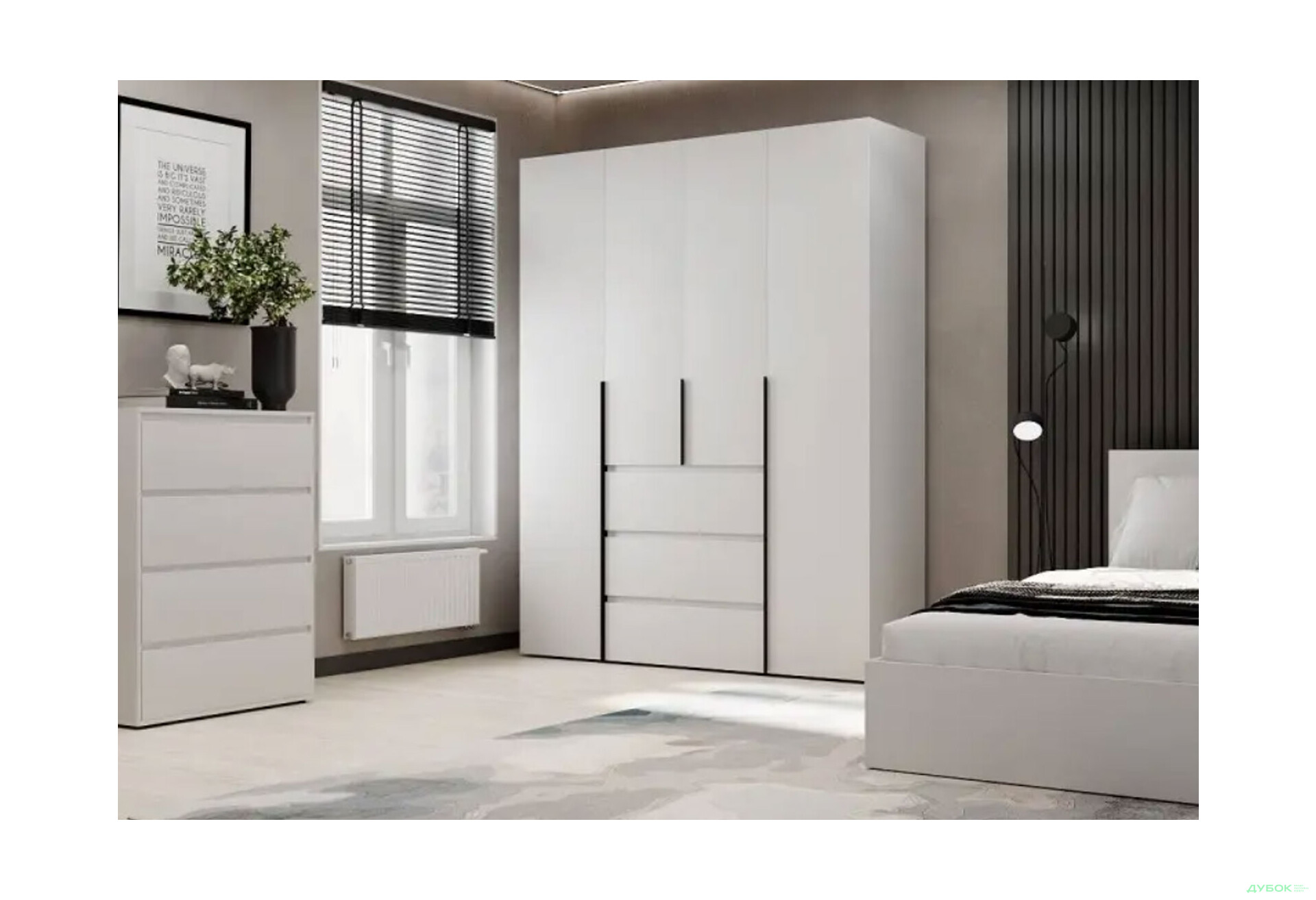 Изображение 2 - Шкаф Art In Head Light / Лайт 4-дверный с 3 ящиками 160 см, белый бриллиант