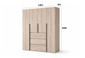 Изображение 6 - Шкаф Art In Head Light / Лайт 4-дверный с 3 ящиками 160 см, дуб сонома