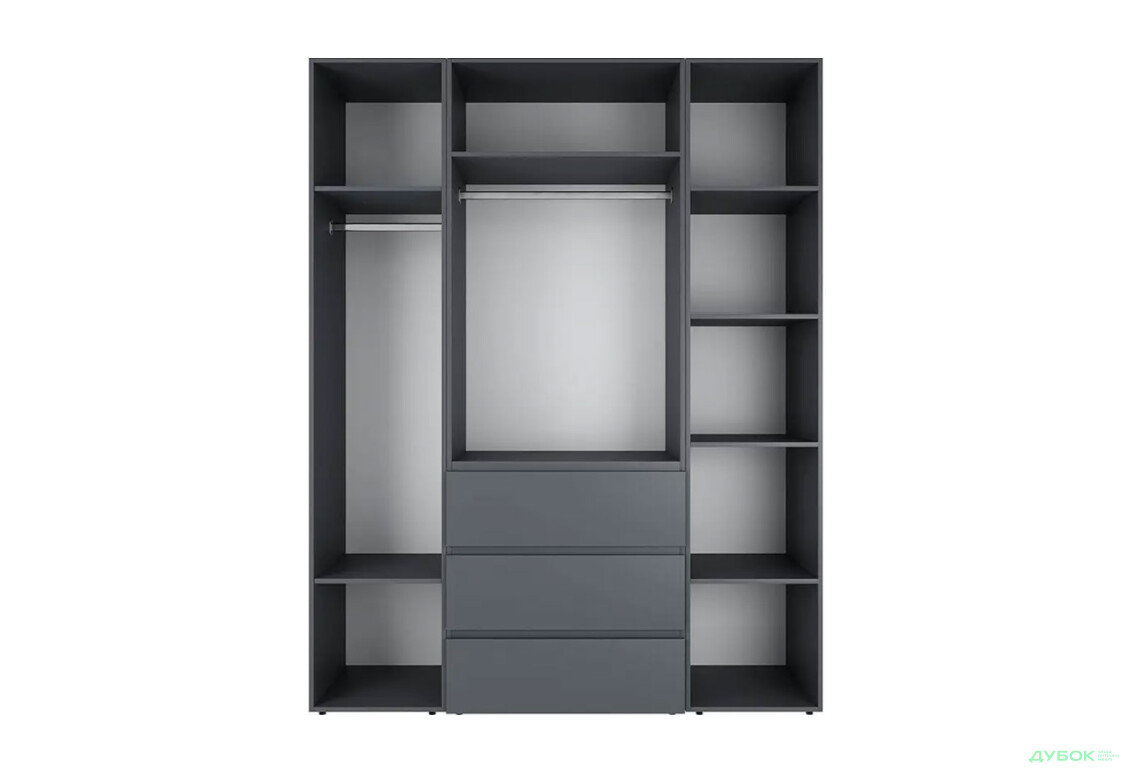 Изображение 5 - Шкаф Art In Head Light / Лайт 4-дверный с 3 ящиками 160 см, графит