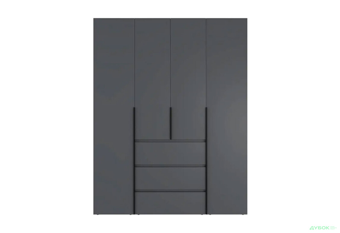 Изображение 4 - Шкаф Art In Head Light / Лайт 4-дверный с 3 ящиками 160 см, графит