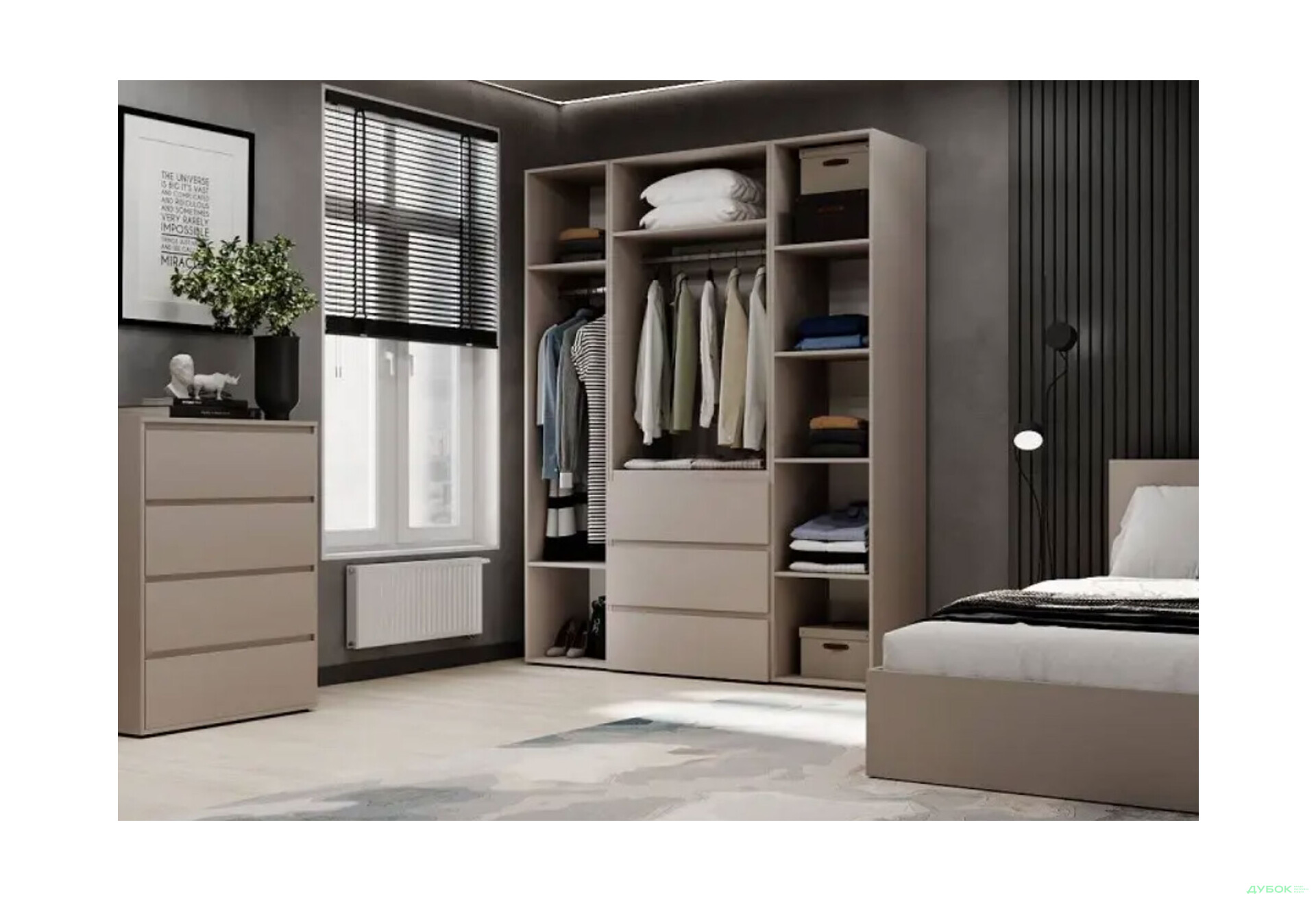 Изображение 3 - Шкаф Art In Head Light / Лайт 4-дверный с 3 ящиками 160 см, кашемир