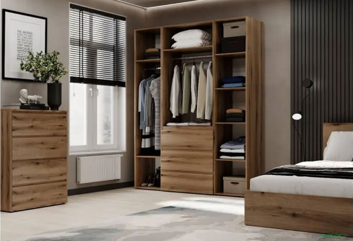 Изображение 3 - Шкаф Art In Head Light / Лайт 4-дверный с 3 ящиками 160 см, дуб эвок