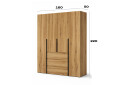Изображение 6 - Шкаф Art In Head Light / Лайт 4-дверный с 3 ящиками 160 см, дуб эвок