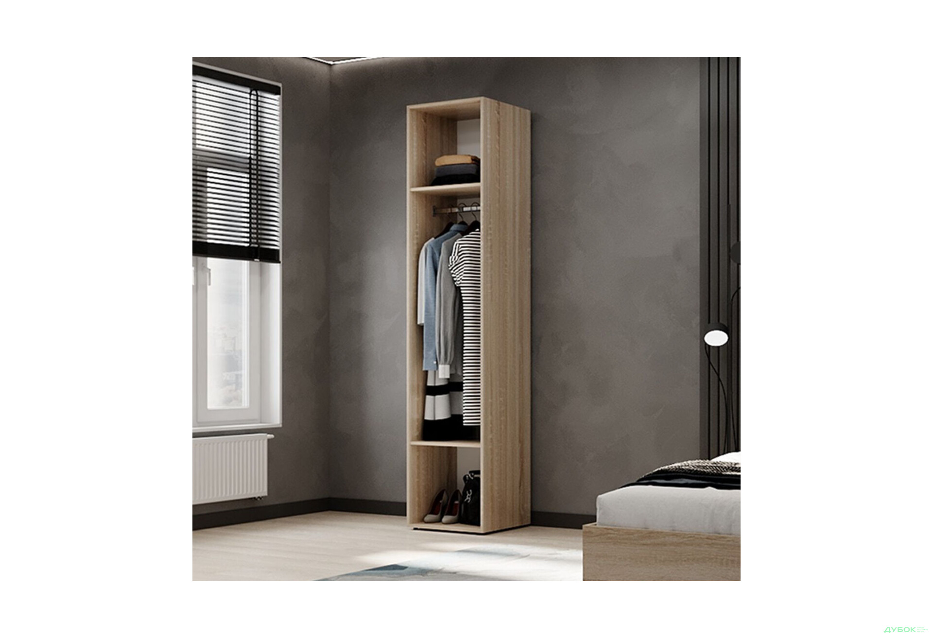 Изображение 3 - Пенал Art In Head Light/Лайт 1-дверный закрытый со штангой 40 см, дуб сонома