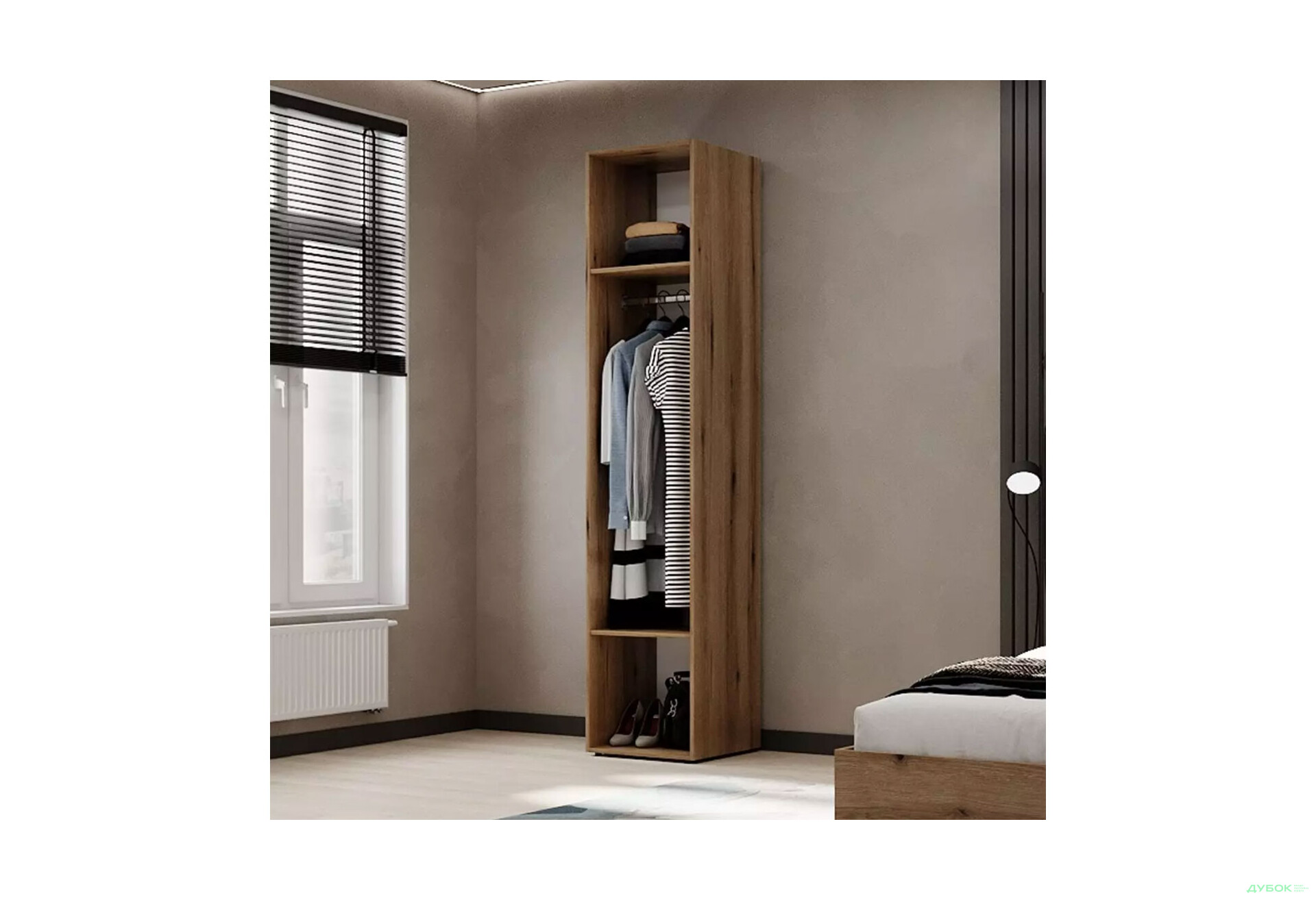 Изображение 4 - Пенал Art In Head Light/Лайт 1-дверный закрытый со штангой 40 см, дуб эвок