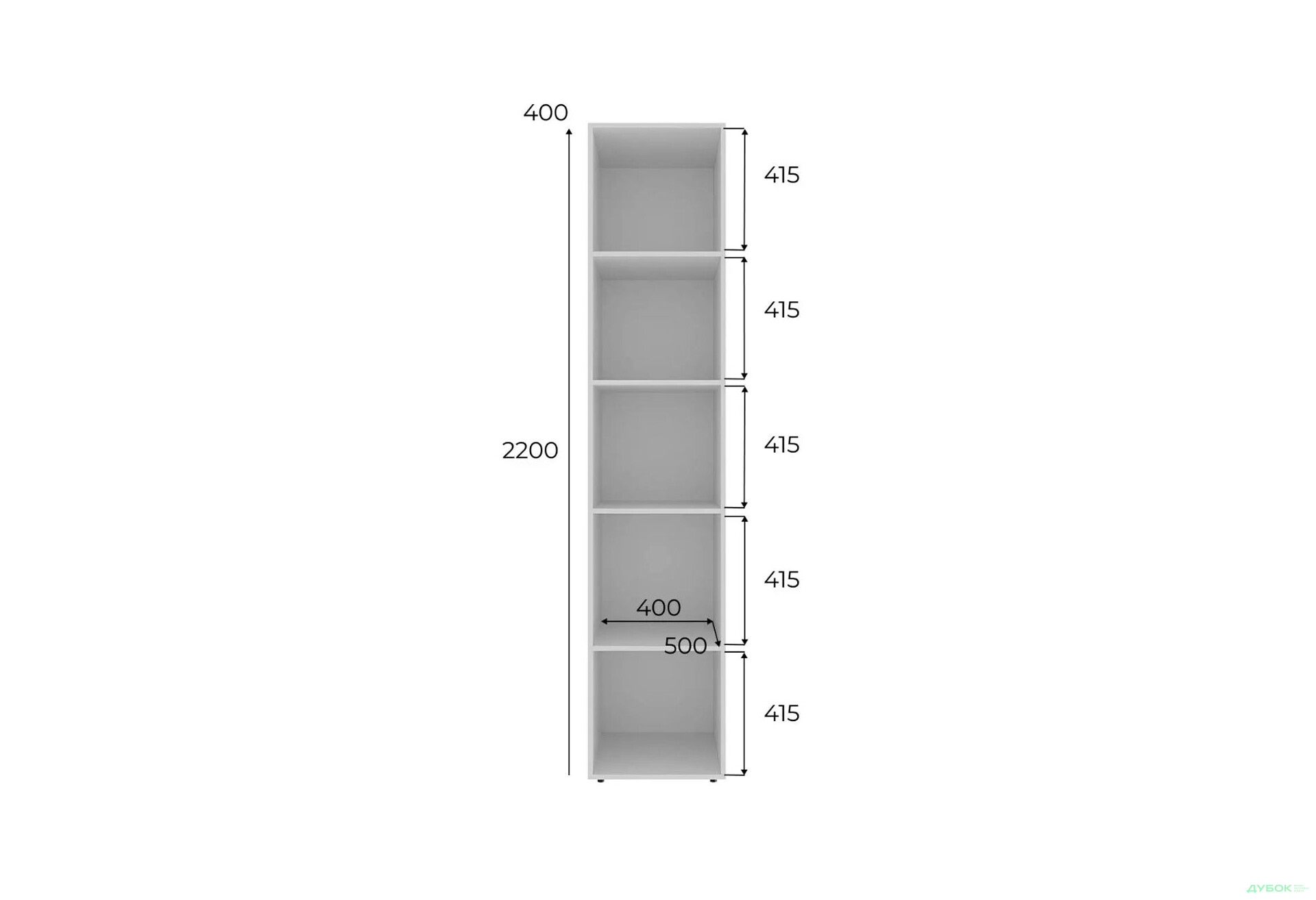 Изображение 6 - Пенал Art In Head Light/Лайт 1-дверный закрытый с полками 40 см, белый бриллиант