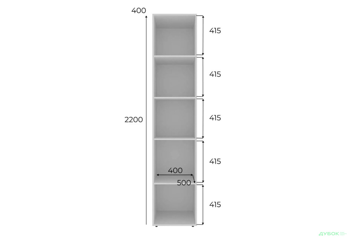 Изображение 6 - Пенал Art In Head Light/Лайт 1-дверный закрытый с полками 40 см, белый бриллиант