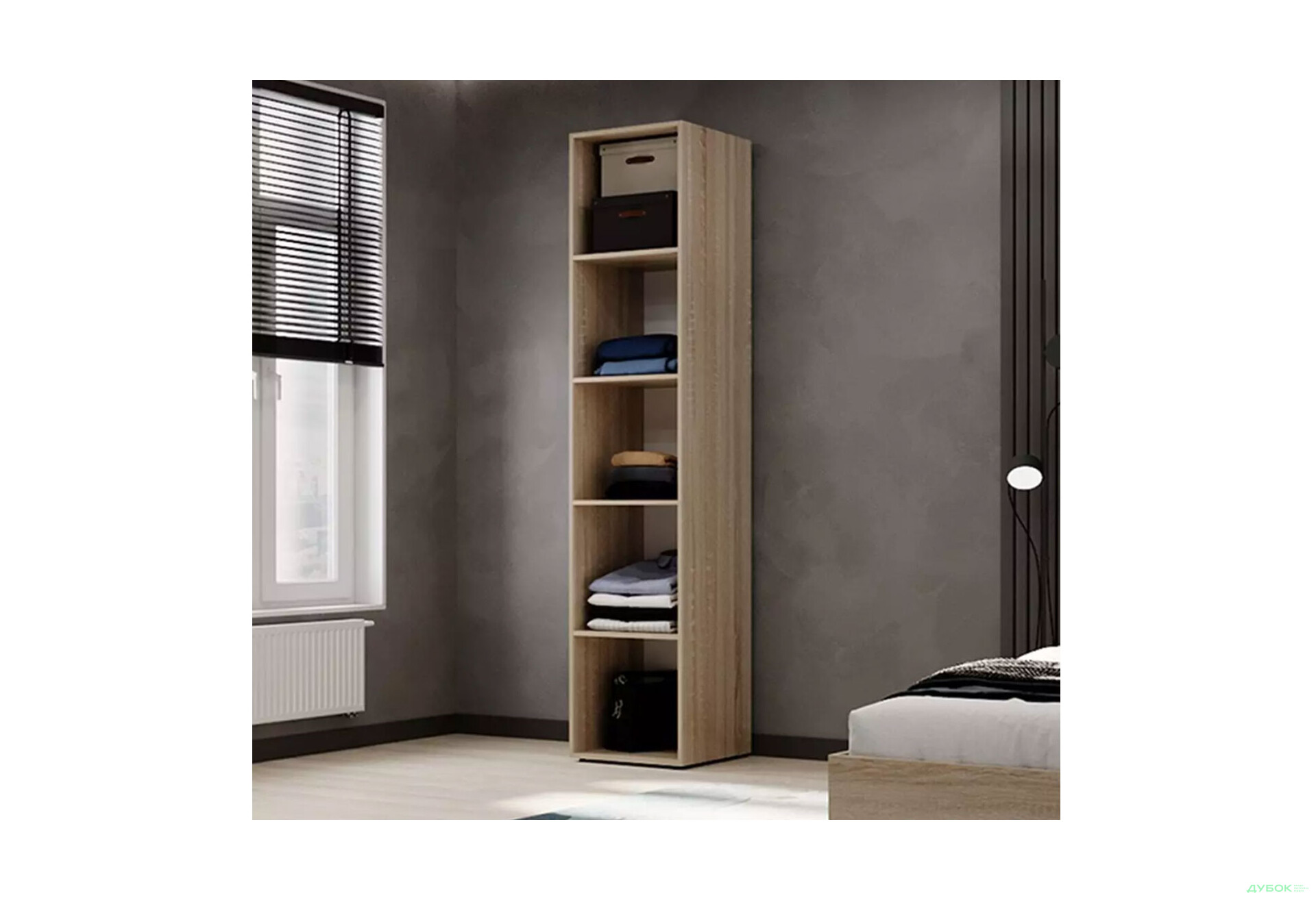 Изображение 3 - Пенал Art In Head Light/Лайт 1-дверный закрытый с полками 40 см, дуб сонома