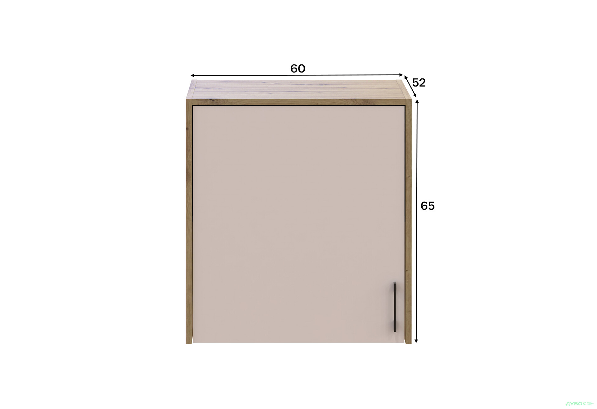 Зображення 5 - Антресоль до пеналу висока Doros Ронді 60 см Дуб Артізан / Кашемір