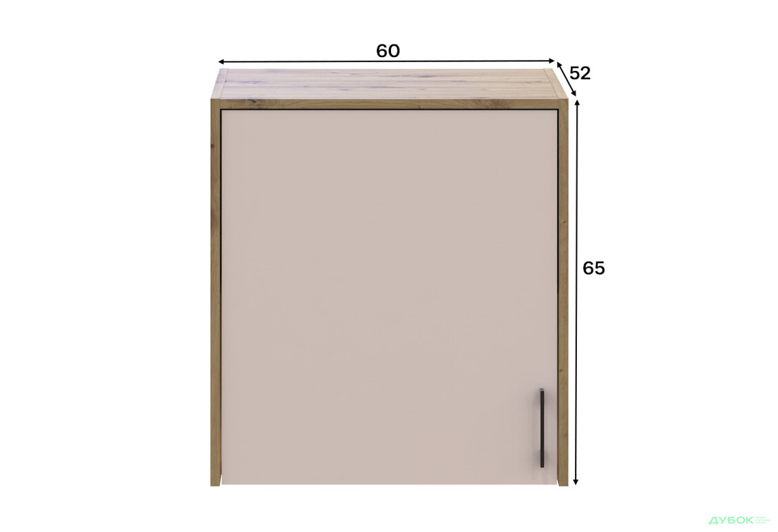 Зображення 5 - Антресоль до пеналу висока Doros Ронді 60 см Дуб Артізан / Кашемір