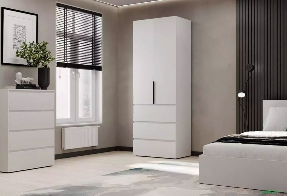 Изображение 2 - Шкаф Art In Head Light / Лайт 2-дверный с 3 ящиками 80 см, белый бриллиант