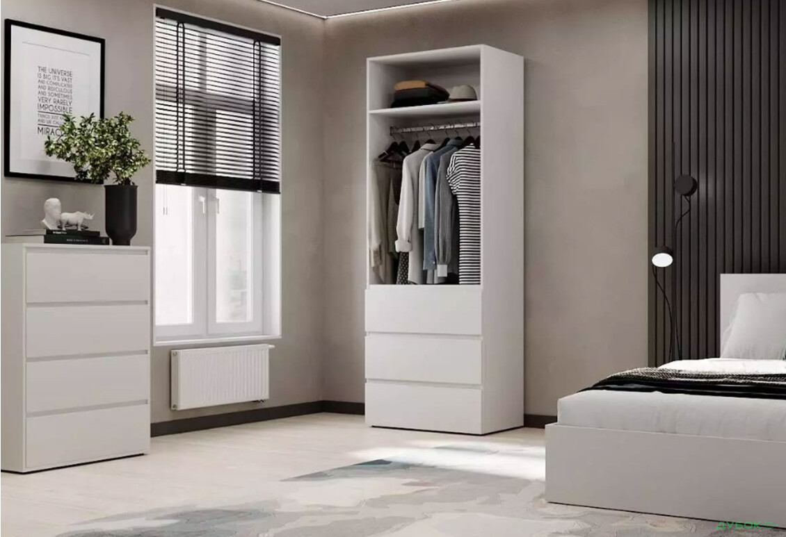 Изображение 3 - Шкаф Art In Head Light / Лайт 2-дверный с 3 ящиками 80 см, белый бриллиант