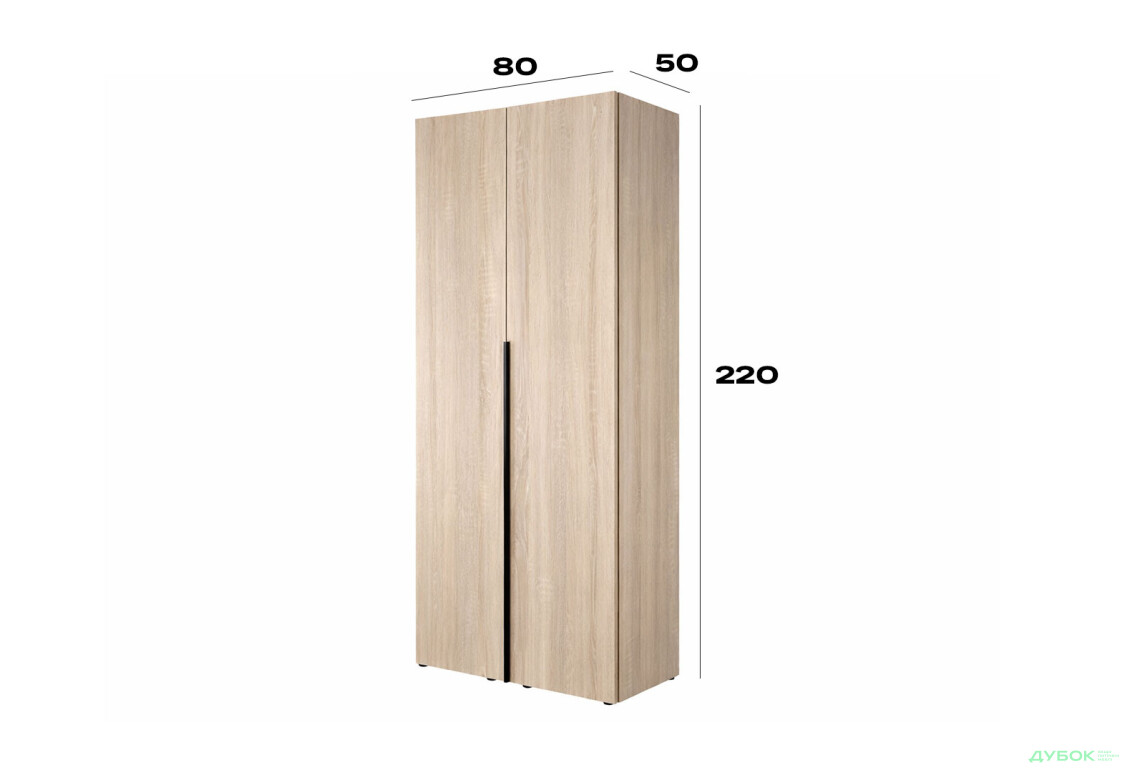 Изображение 6 - Шкаф Art In Head Light / Лайт 2-дверный 80 см, дуб сонома