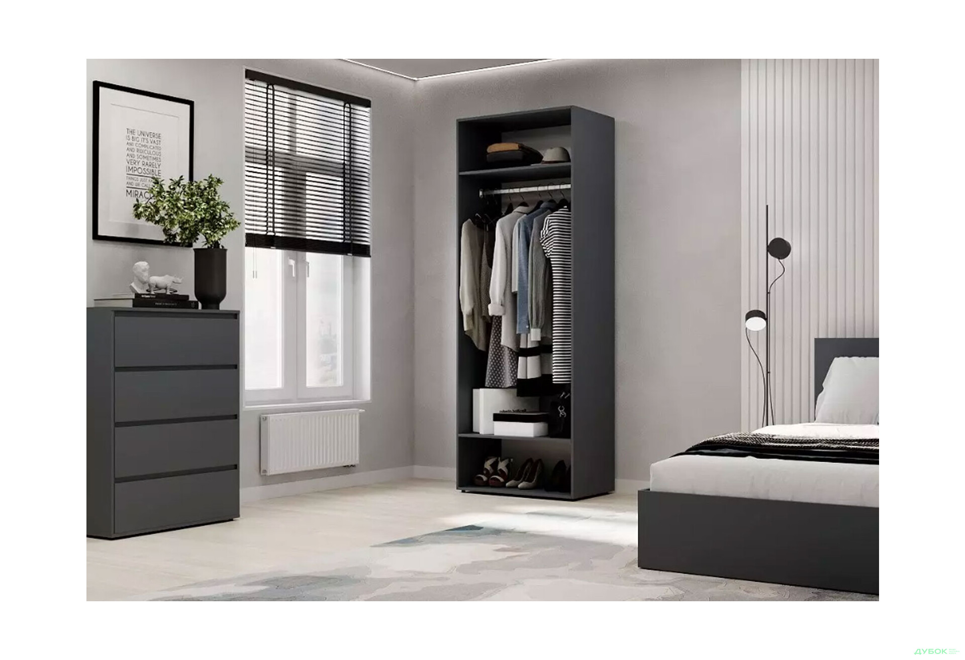 Изображение 3 - Шкаф Art In Head Light / Лайт 2-дверный 80 см, графит