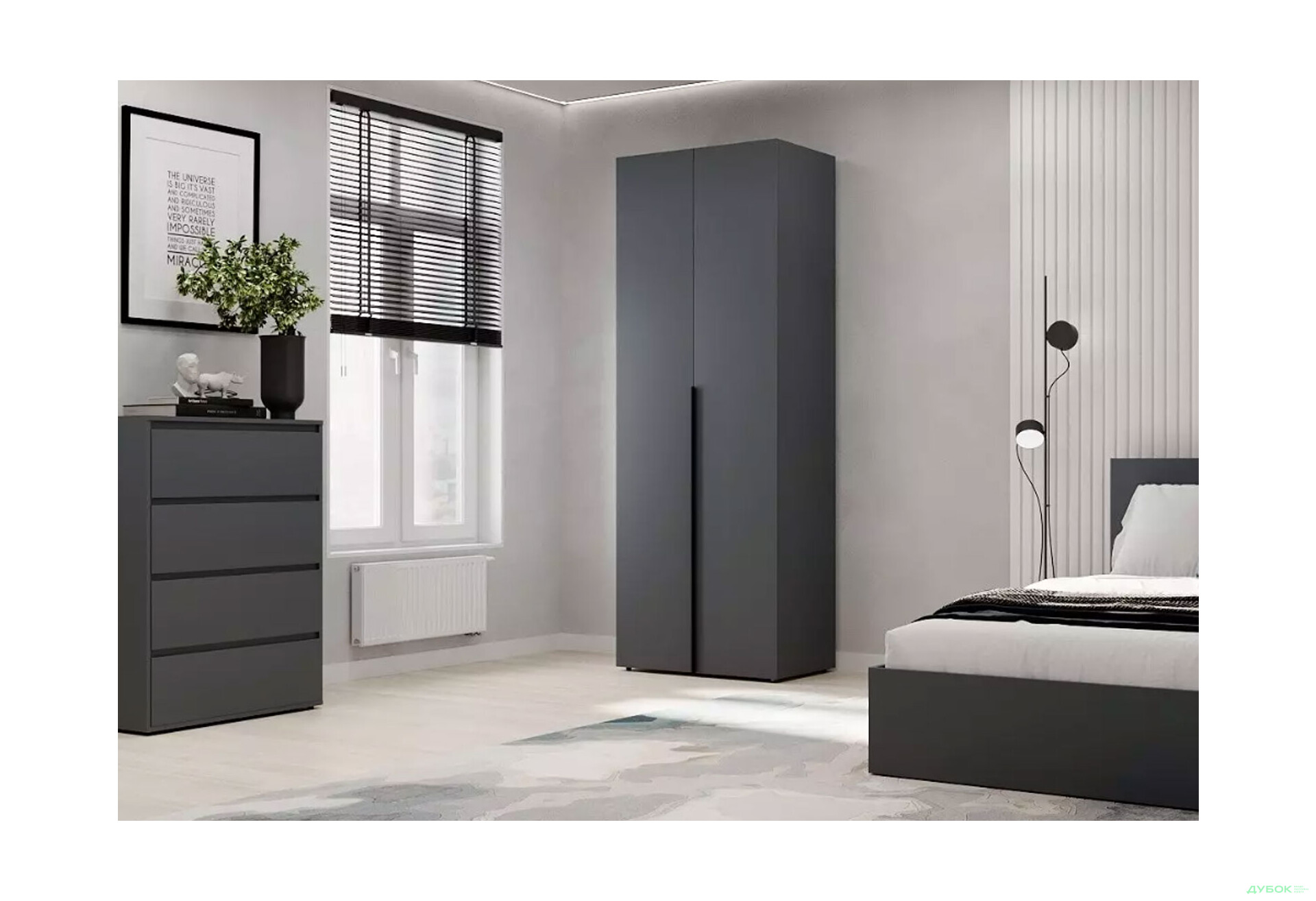 Изображение 2 - Шкаф Art In Head Light / Лайт 2-дверный 80 см, графит