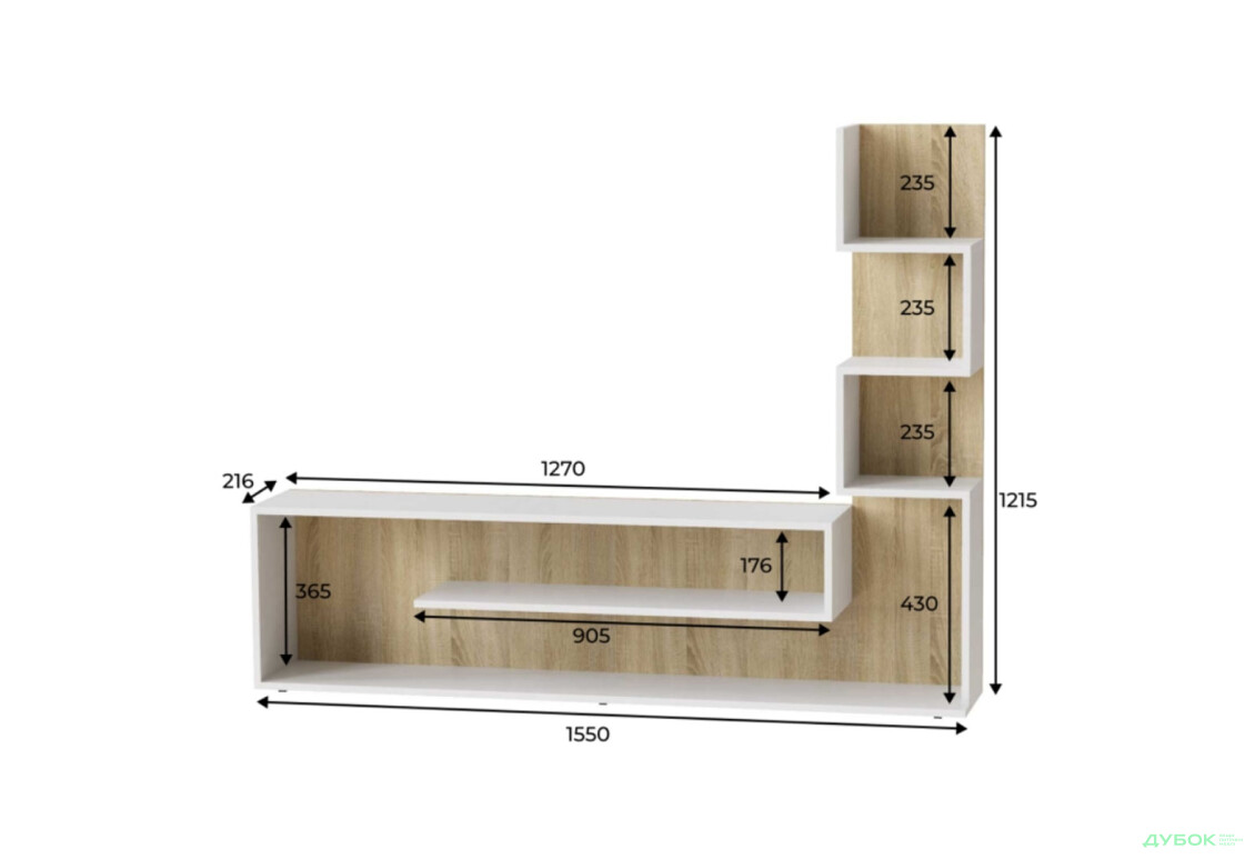 Изображение 3 - Стенка Art In Head Light/Лайт 150 см, дуб сонома/белый бриллиант