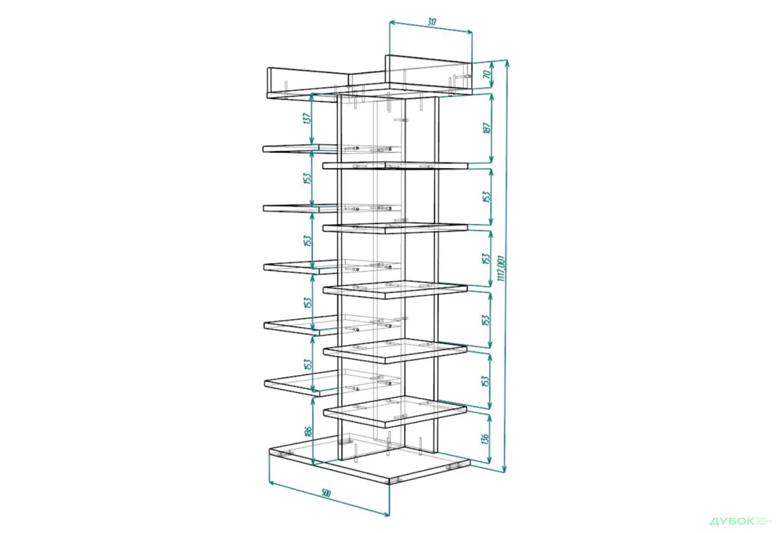 Зображення 3 - Полиця для взуття Art In Head Light / Лайт 50 см, венге