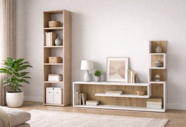 Стенка Art In Head Light / Лайт 190 см, дуб сонома / белый диамант