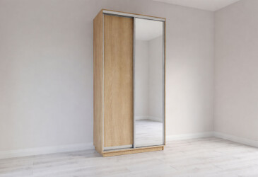 Шафа-купе Garant 2-дверна з дзеркалом 120x240x60 см дуб сонома, профіль срібло
