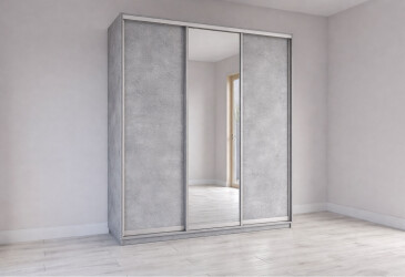 Комплект 2200x600 2ДСП 1 Дзеркало індастріал, профіль срібло