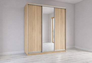 Комплект 2200x600 2ДСП 1 Дзеркало дуб сонома, профіль срібло